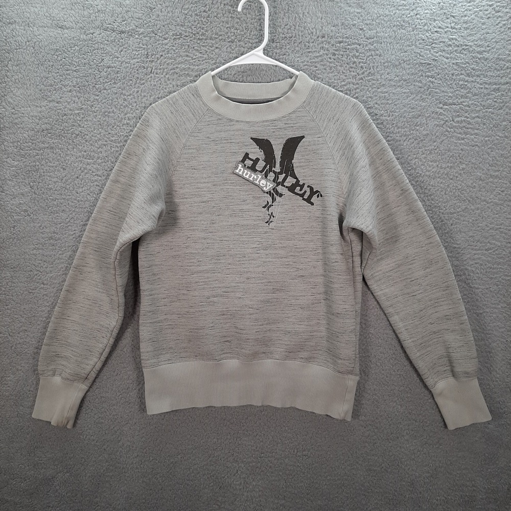 Hurley Sweatshirt Adult Small Gray Crewneck Surfer Skater Surfing Beach Grunge